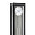 Reloj de pared con esfera redonda de cristal, marco negro, péndulo visible
