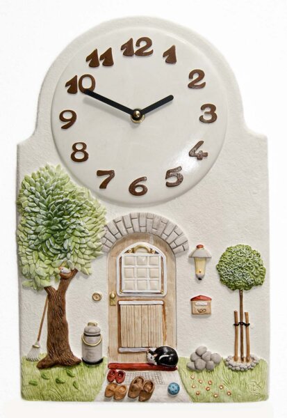 reloj de cocina fachada de casa con gato - Terrastudio Modelo: 03.2605