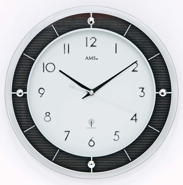 reloj de pared radiocontrolado moderno diámetro: 31 cm - AMS Modelo: 5854