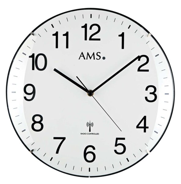 reloj de pared radiocontrolado moderno diámetro de la caja: 32 cm - AMS Modelo: 5960