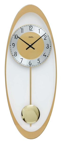 reloj de péndulo esfera de metal 19 x 50 x 3 cm - AMS Modelo: 7417