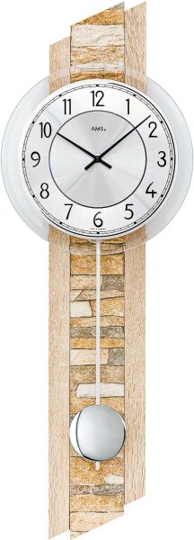 reloj de pared caja de madera esfera de aluminio - AMS Modelo: 7423