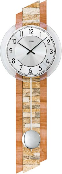 reloj de pared caja de madera esfera de aluminio - AMS Modelo: 7424