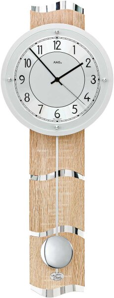 reloj de pared radiocontrolado péndulo esfera de aluminio - AMS Modelo: 5214