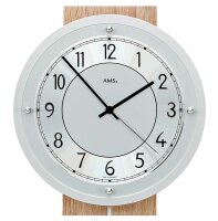 reloj de pared radiocontrolado péndulo esfera de aluminio - AMS Modelo: 5214