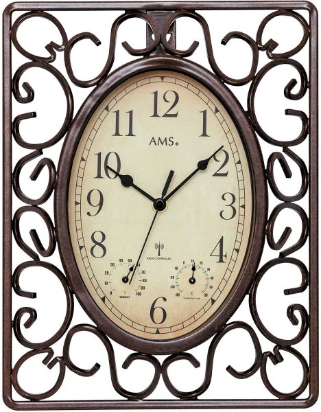reloj de pared clásico termómetro higrómetro - AMS Modelo: 5976