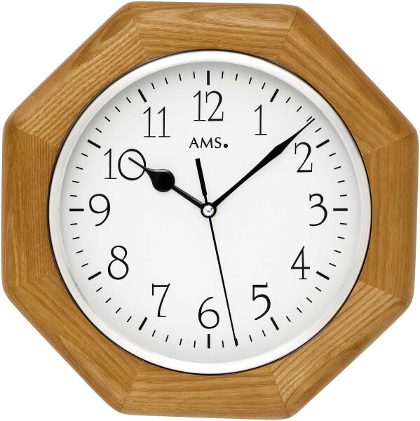 reloj de pared radiocontrolado moderno 27 cm x 27 cm x 5 cm - AMS Modelo: 5512