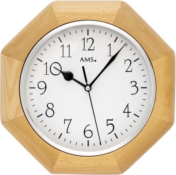 reloj de pared radiocontrolado moderno 27 cm x 27 cm x 5 cm - AMS Modelo: 5512/18