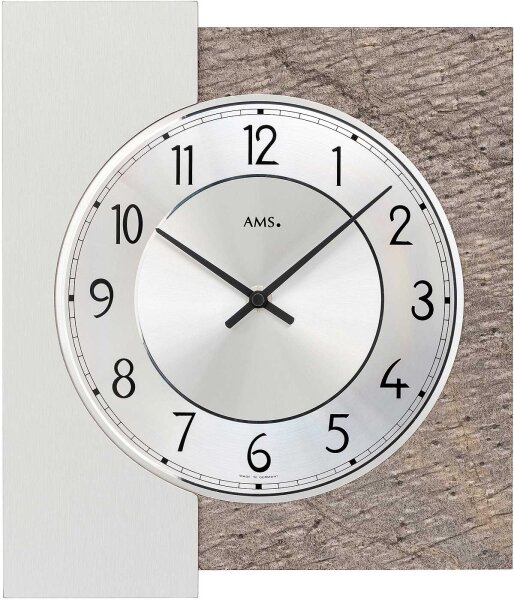 reloj de pared moderno madera 25 cm x 29 cm x 5 cm - AMS Modelo: 9580