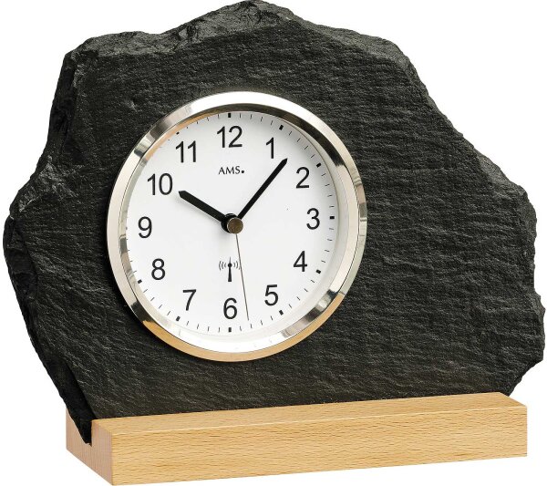 reloj de mesa clásico caja de madera maciza de haya - AMS Modelo: 5114