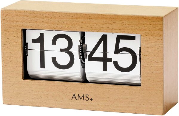 reloj de mesa moderno caja de madera maciza de haya - AMS Modelo: 1175/18
