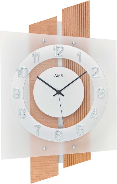 reloj de pared moderno 29 cm x 46 cm x 7 cm - AMS Modelo: 5530