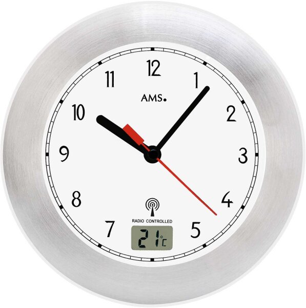 reloj de pared radiocontrolado moderno para el baño - AMS Modelo: 5919