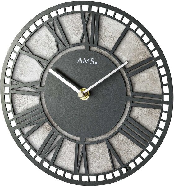 reloj de mesa caja de metal diámetro: 22 cm - AMS Modelo: 1231