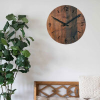 Waidzeit 33-WNZ-04 reloj de pared moderno, hecho de madera maciza de pino local