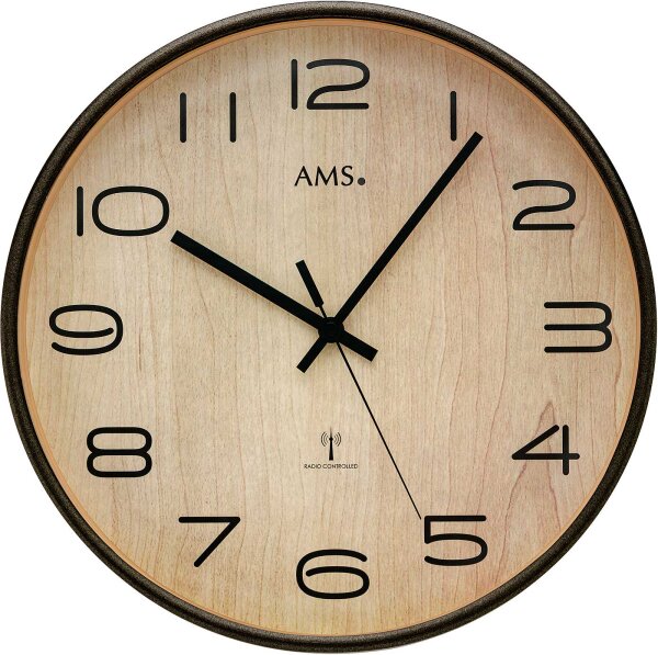 reloj de pared radiocontrolado moderno diámetro de la caja: 32 cm - AMS Modelo: 5502