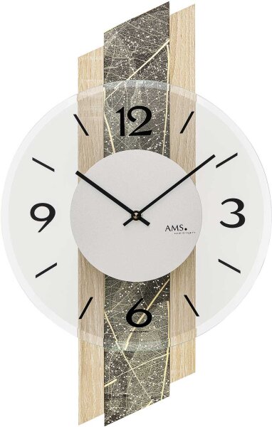 reloj de pared moderno 27 x 44 x 6 cm - AMS Modelo: 9664
