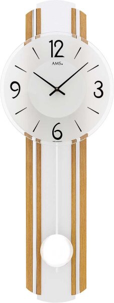 reloj de péndulo de pared madera aluminio - AMS Modelo: 7232