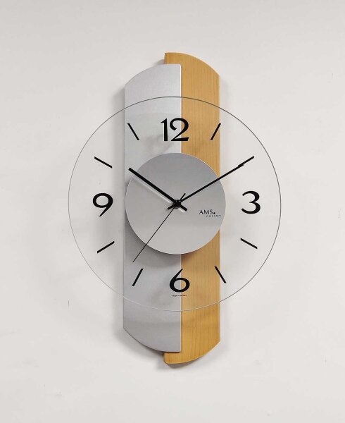 reloj de pared de cuarzo moderno 27 x 42 x 6 cm - AMS Modelo: 9209