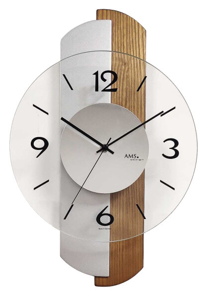 reloj de pared de cuarzo moderno 27 x 42 x 6 cm - AMS Modelo: 9211
