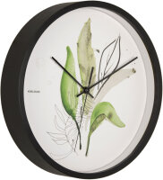 reloj de pared Botanical Leaves, blanco, diámetro: 26 cm - Karlsson Modelo: KA5885