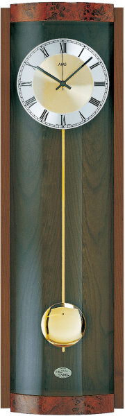 reloj de péndulo, mecanismo de cuarzo, nogal - AMS Modelo: 7087/1