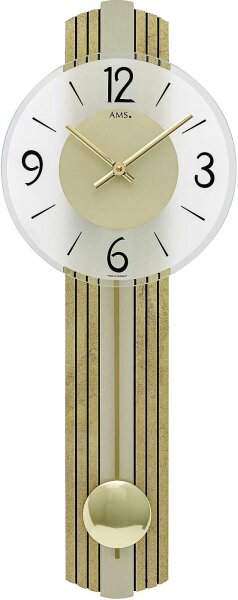 reloj de péndulo moderno con revestimiento de latón antiguo - AMS Modelo: 7487