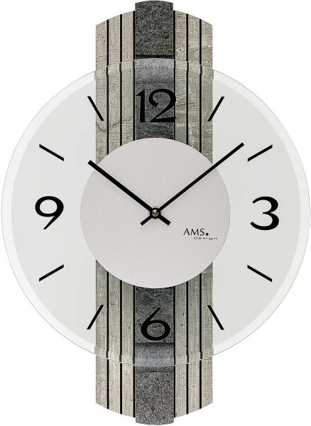 reloj de pared moderno con revestimiento de piedra - AMS Modelo: 9675