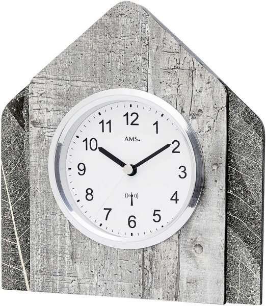 reloj de mesa moderno con revestimiento de hoja de árbol natural - AMS Modelo: 5168