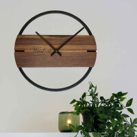 Waidzeit 33-WNW-04 Novum reloj de pared moderno, hecho de madera de roble local