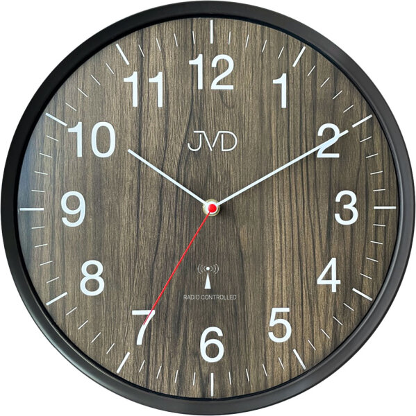 reloj de pared con mecanismo radiocontrolado y esfera de madera - JVD Modelo: RH17.3