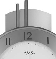 reloj de péndulo radiocontrolado plateado moderno - AMS Modelo: 5266S