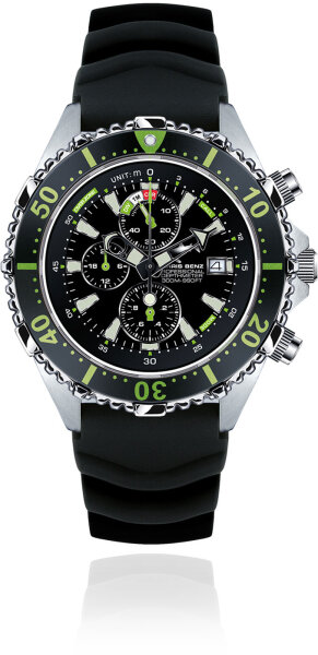 Reloj de hombre de buceo - Serie: Depthmeter Chronograph 300M - Chris Benz Modelo: CB-C300-G-KBS