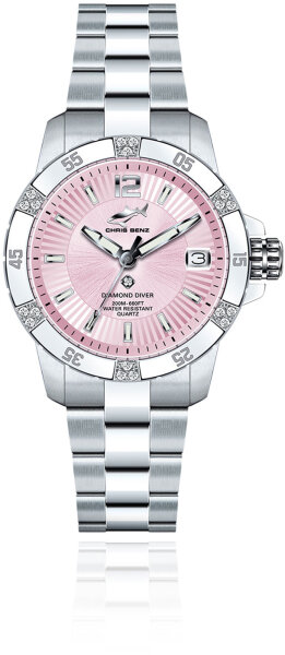 Pearl Harbour Reloj de mujer de buceo - Serie: Stars & Diamonds Diamond Diver - Chris Benz Modelo: CB-DD200-R-MBO