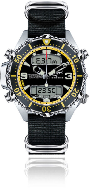 Chirs Benz CB-D200X-Y-NBS Reloj de hombre de buceo - Serie: Depthmeter Digital 200 M
