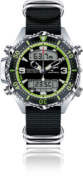 Chirs Benz CB-D200X-G-NBS Reloj de hombre de buceo - Serie: Depthmeter Digital 200 M