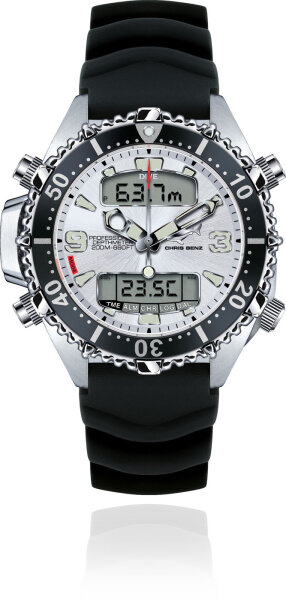 Chirs Benz CB-D200X-SI-KBS Reloj de hombre de buceo - Serie: Depthmeter Digital 200 M