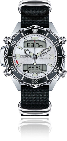 Chirs Benz CB-D200X-SI-NBS Reloj de hombre de buceo - Serie: Depthmeter Digital 200 M