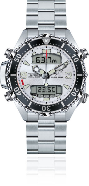 Chirs Benz CB-D200X-SI-MB Reloj de hombre de buceo - Serie: Depthmeter Digital 200 M