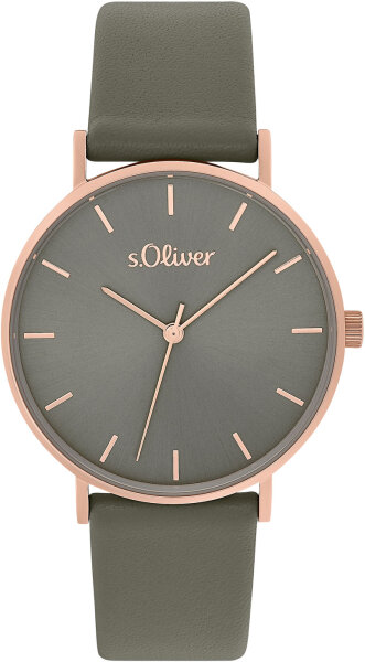 Reloj de mujer con caja de acero inoxidable y correa de cuero - s.Oliver Modelo: 2033488
