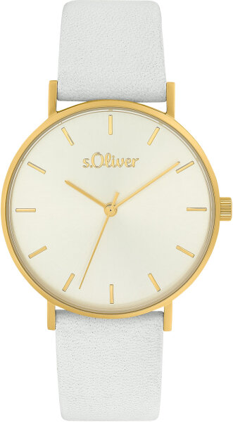 Reloj de mujer con caja de acero inoxidable y correa de cuero - s.Oliver Modelo: 2033487