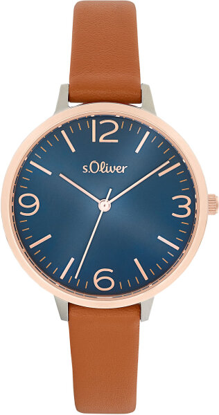 Reloj de mujer con caja de acero inoxidable y correa de cuero - s.Oliver Modelo: 2033482