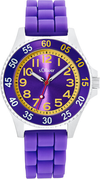 Reloj infantil con correa de silicona y agujas luminiscentes - s.Oliver Modelo: 2033508