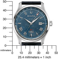 Reloj de hombre, fecha, correa de cuero - Bulova Modelo: 96B385