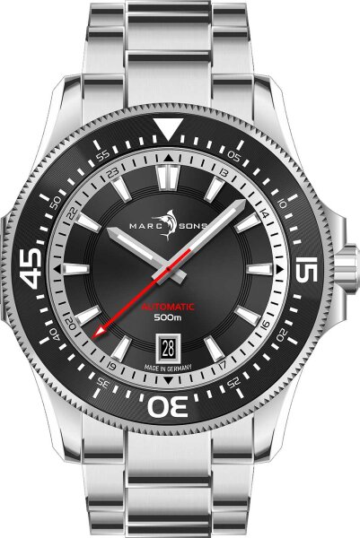 Military Diver Black White - Marc and Sons Modelo: MSD-051-09