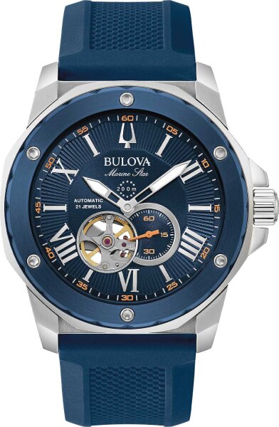 Reloj de hombre Marine Star reloj de buceo de acero inoxidable con correa de silicona - Bulova Modelo: 98A303