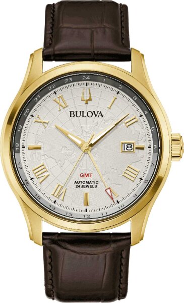 Reloj de hombre, fecha, correa de cuero - Bulova Modelo: 97B210
