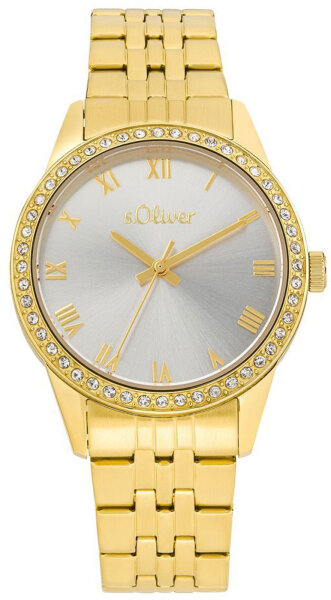 Reloj de mujer con bisel con piedras engastadas - s.Oliver Modelo: 2035433