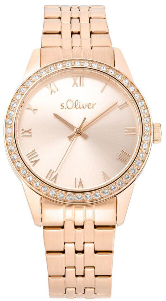 Reloj de mujer con bisel con piedras engastadas - s.Oliver Modelo: 2035435