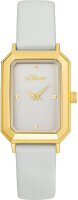 Reloj de mujer con caja rectangular de acero inoxidable -...